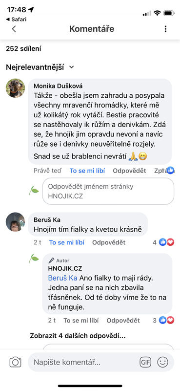 hnojík proti škůdcům na zahradě