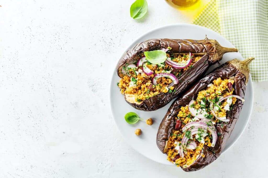 Gebackene Aubergine mit Feta