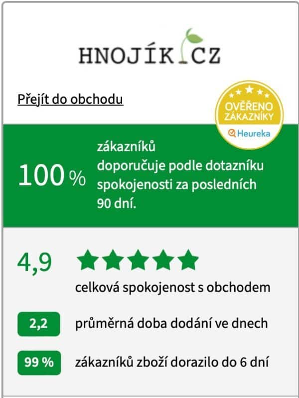 Zertifikat „Von Kunden geprüft“ von Heureka – Bewertung 4,9