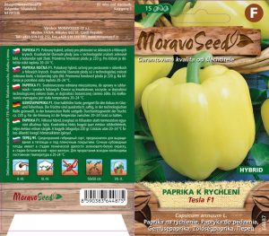 Paprika für den Treibhausanbau - Capsicum annuum - TESLA F1 - quadratisch, gelb