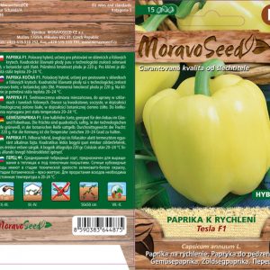 Paprika für den Treibhausanbau - Capsicum annuum - TESLA F1 - quadratisch, gelb
