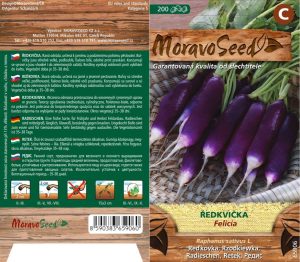 Radieschen - Raphanus sativus - FELICIA - violett-weiß, walzenförmig