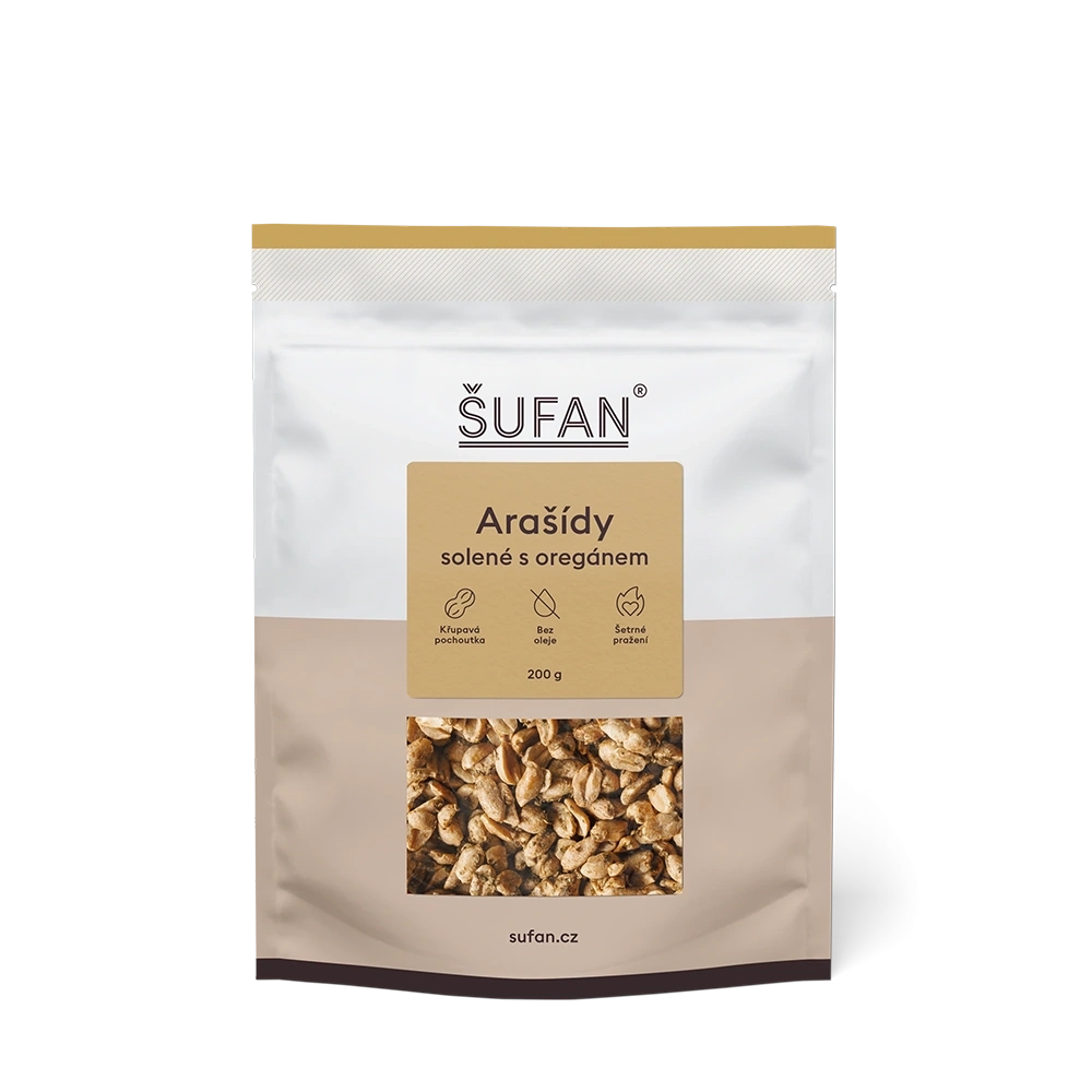 Slané arašídy s aromatickou oregánem