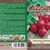 Balení semen jarní cibulové zeleniny Radieschen LADA od Moravo Seed s detailním popisem pěstování v češtině a dalších jazycích.