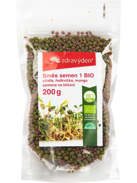 Bio Keimsaat-Mischung Luzerne Radieschen Mungbohne