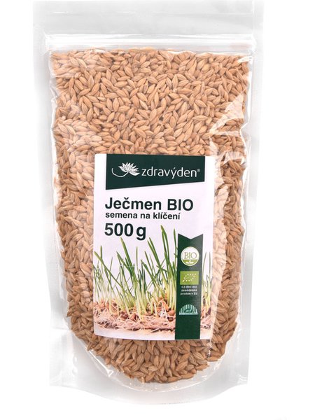 Biologische Gerstenkörner zum Keimen in 500-g-Packung, ideal für Nährstoffreichheit im Garten.