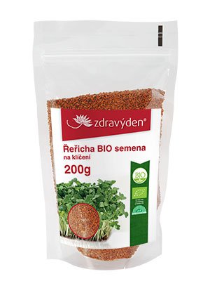 Beutel mit Bio-Kressesamen der Marke Zdravyden, 200g Inhalt, zum Keimen geeignet