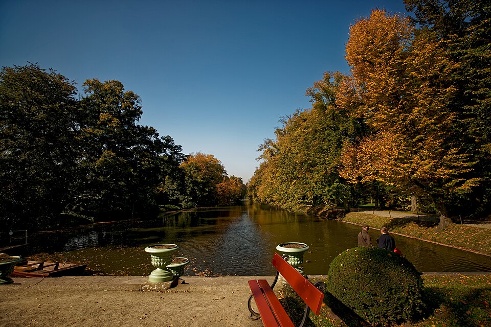 Untere Schlossgarten in Kroměříž, Blick nach Nordwesten